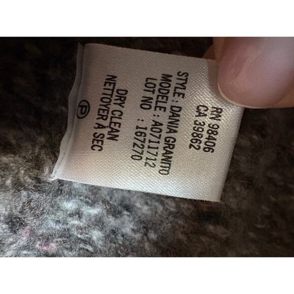 Theory Wool Cashmere Hooded Cardigan Coat Granite Speckled Knit Large Cabincore - Picture 5 of 8